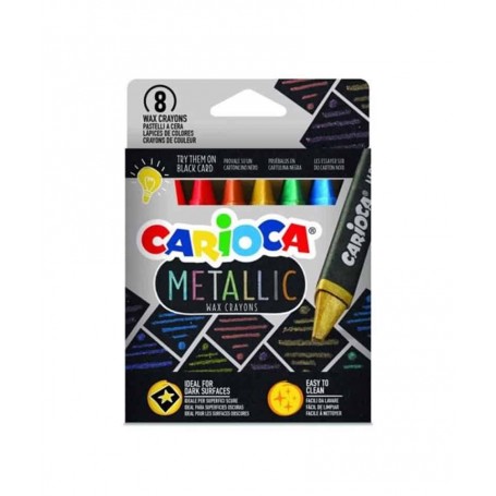 Carioca - Lápis Cera Metallic 8 Cores