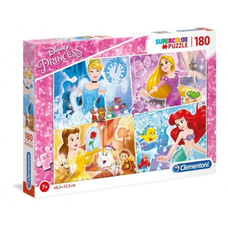 Clementoni - Puzzle 180 Peças Supercolor: Disney Princess